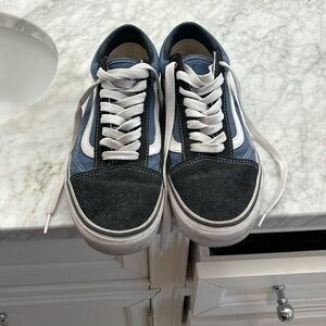 Vans navy and Baltic blue tennis shoes.